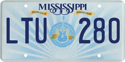 MS license plate LTU280