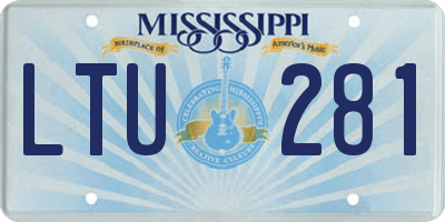 MS license plate LTU281