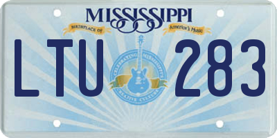MS license plate LTU283