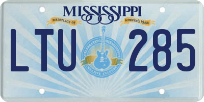MS license plate LTU285