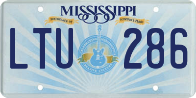 MS license plate LTU286