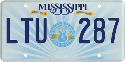 MS license plate LTU287