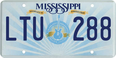MS license plate LTU288
