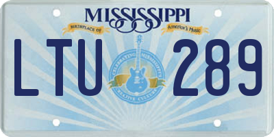MS license plate LTU289