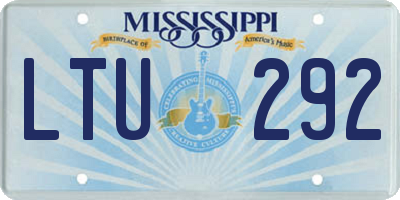 MS license plate LTU292