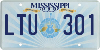 MS license plate LTU301
