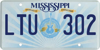 MS license plate LTU302