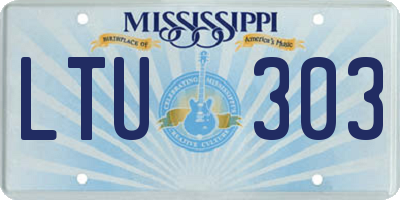 MS license plate LTU303