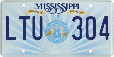 MS license plate LTU304
