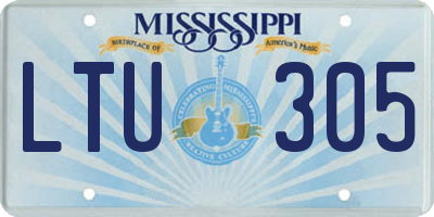 MS license plate LTU305