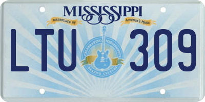 MS license plate LTU309