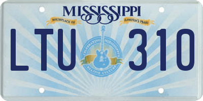 MS license plate LTU310