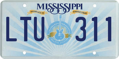 MS license plate LTU311
