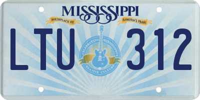MS license plate LTU312
