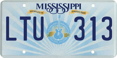MS license plate LTU313