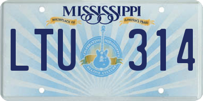 MS license plate LTU314