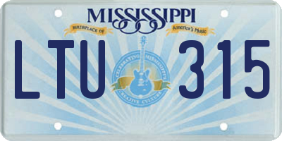 MS license plate LTU315