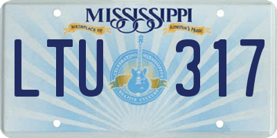 MS license plate LTU317