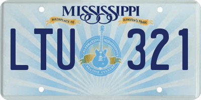 MS license plate LTU321
