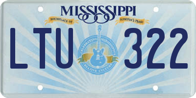 MS license plate LTU322