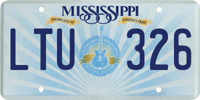 MS license plate LTU326