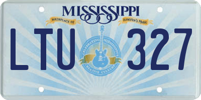 MS license plate LTU327