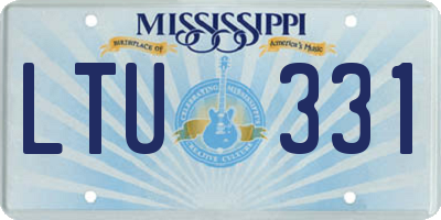 MS license plate LTU331