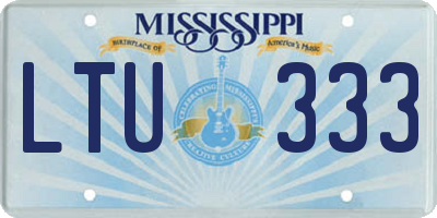 MS license plate LTU333