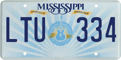 MS license plate LTU334