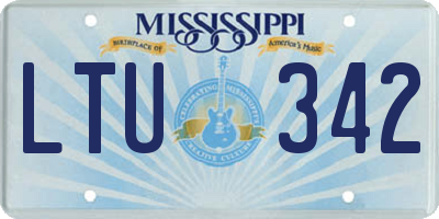 MS license plate LTU342