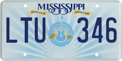 MS license plate LTU346