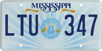 MS license plate LTU347