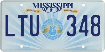 MS license plate LTU348