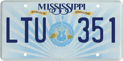 MS license plate LTU351