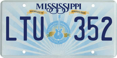MS license plate LTU352