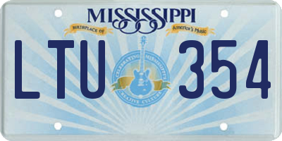 MS license plate LTU354