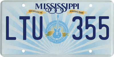 MS license plate LTU355