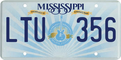 MS license plate LTU356