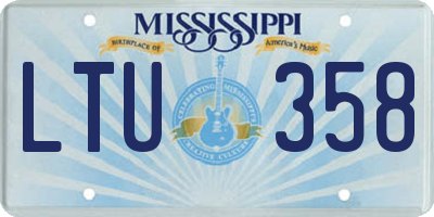 MS license plate LTU358