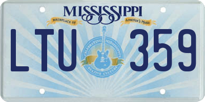 MS license plate LTU359