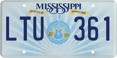 MS license plate LTU361