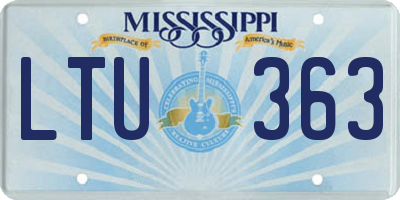 MS license plate LTU363