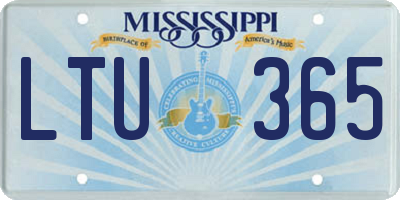 MS license plate LTU365