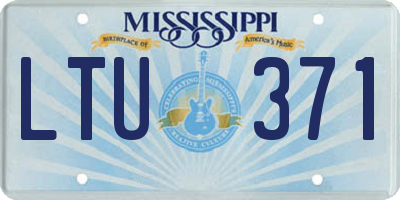 MS license plate LTU371