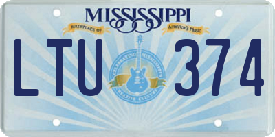 MS license plate LTU374