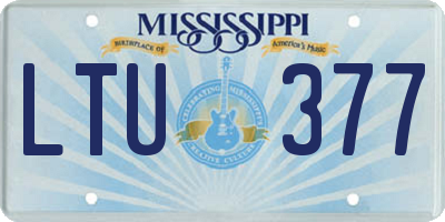 MS license plate LTU377