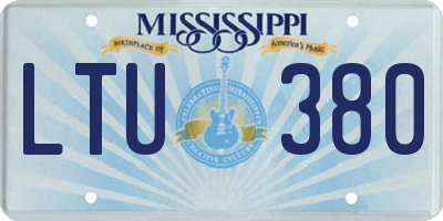 MS license plate LTU380