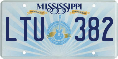 MS license plate LTU382