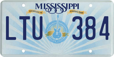 MS license plate LTU384