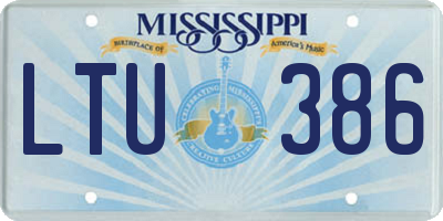 MS license plate LTU386
